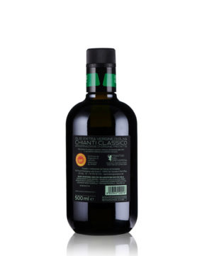 Ekstra deviško oljčno olje Chianti Classico DOP. Oljčno olje višje kategorije, pridobljeno neposredno iz oljk izključno z mehanskimi sredstvi.