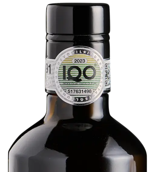 EVO certified IQO - IQO certifies the quality of the extra virgin olive oil according to high standards in nutritional value