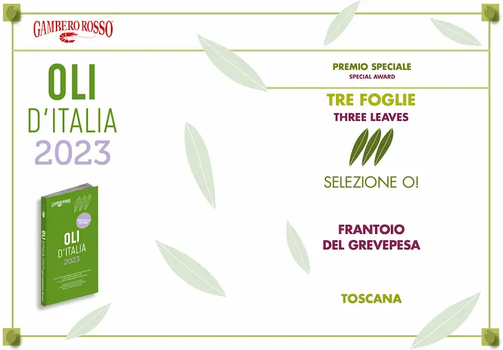 Tre foglie gambero rosso selezione O! Frantoio Grevepesa